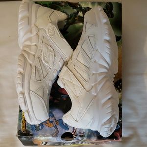 Boy's White Skechers sneakers